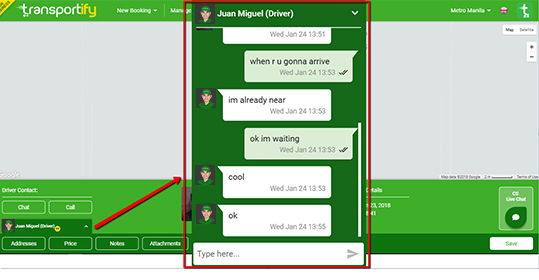 Cargo Logistics In-App Chat Feature