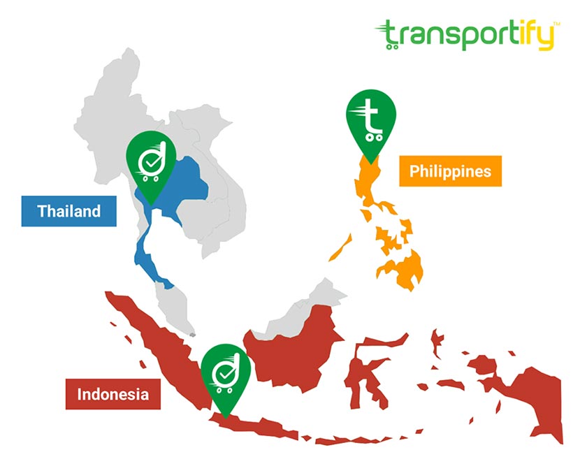 deliveree transportify regional map