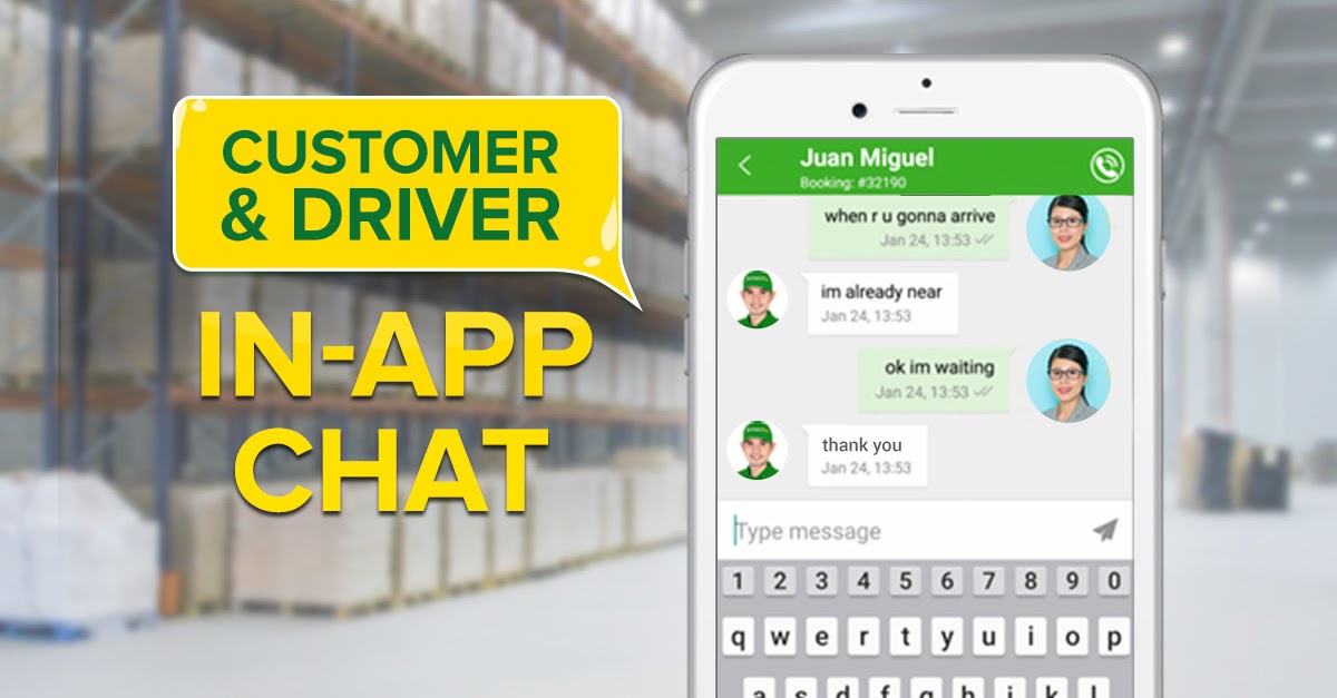 in app chat of transportify