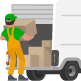 Driver and extra helpers helping with loading and unloading of your goods