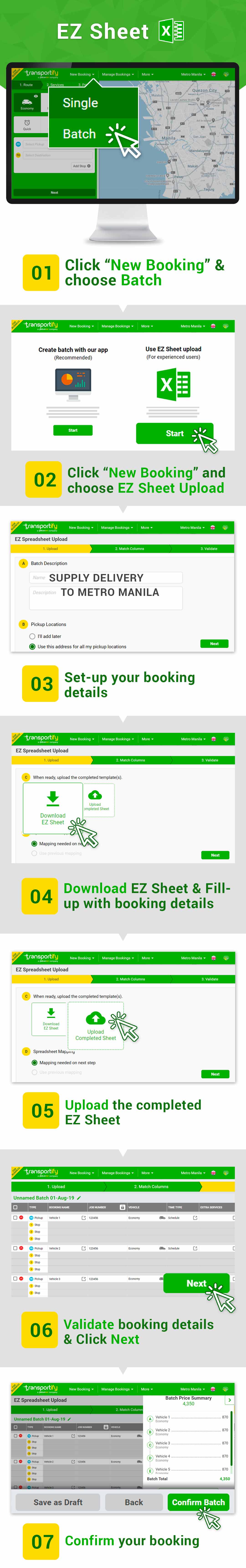 Batch Booking Using EZ Sheet