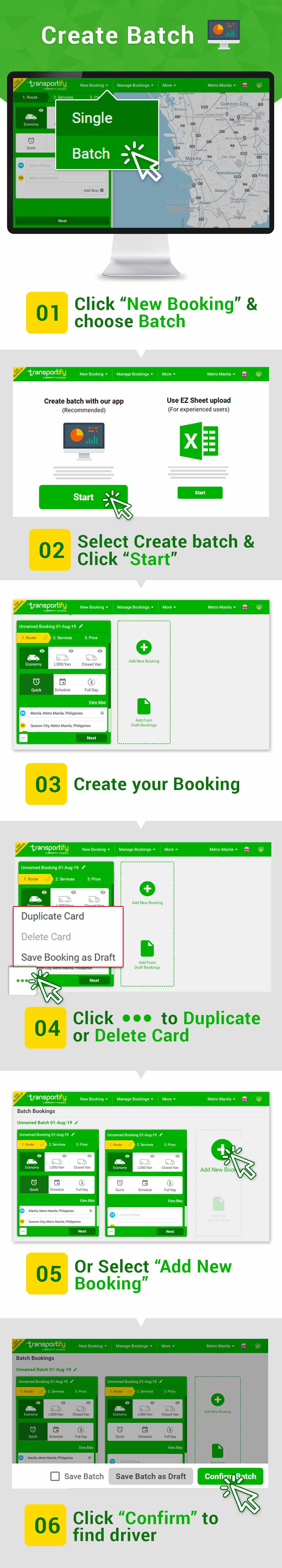 Batch Booking on the Web App