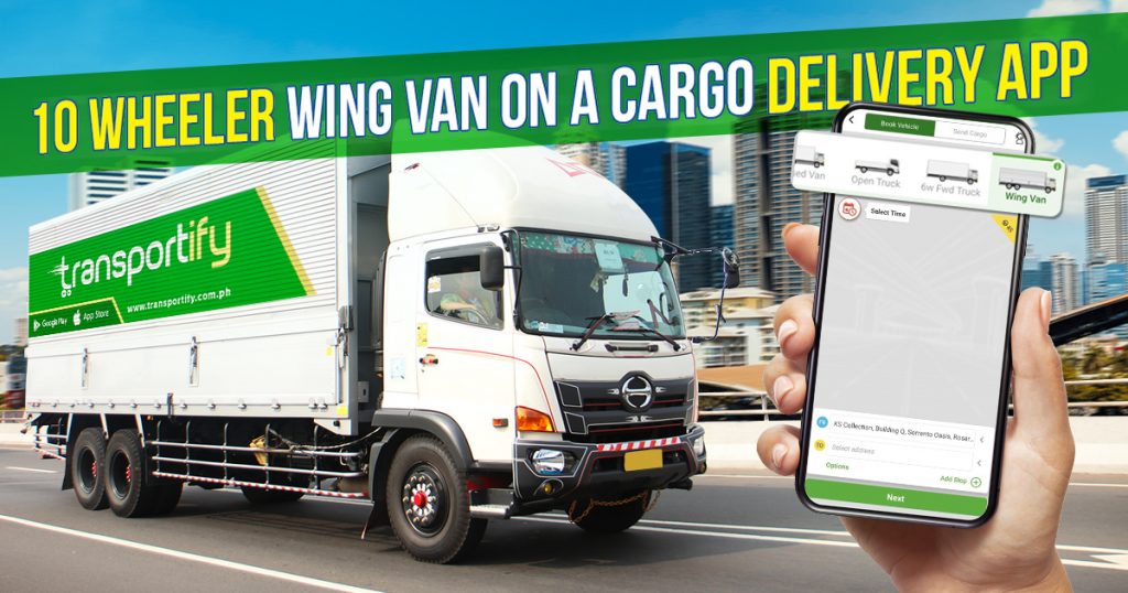 10 Wheeler Wing Van on a Cargo Delivery App (Lowest Price)