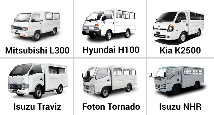 FB Type Van List of Vehicles