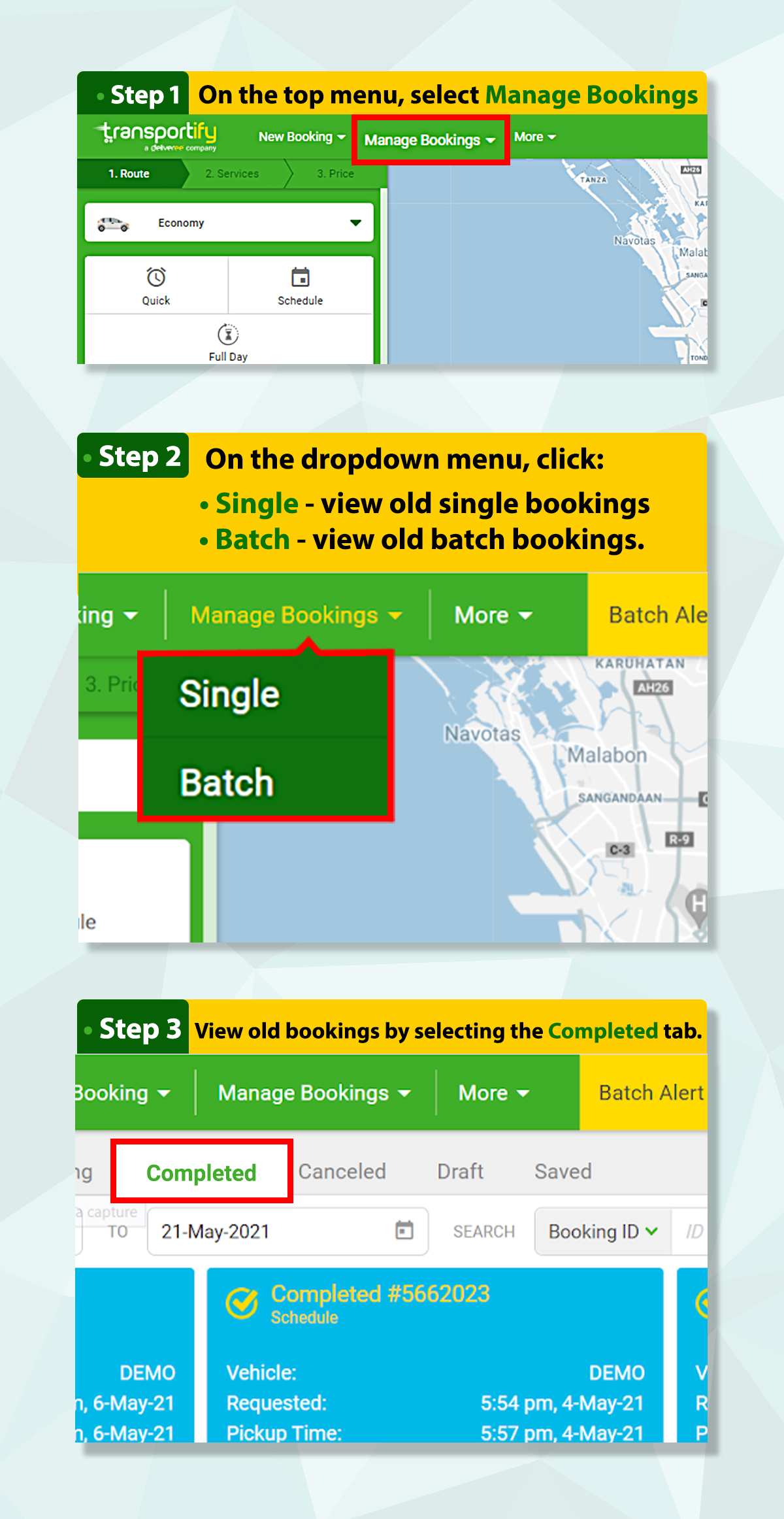 How to View Old Bookings - Webapp