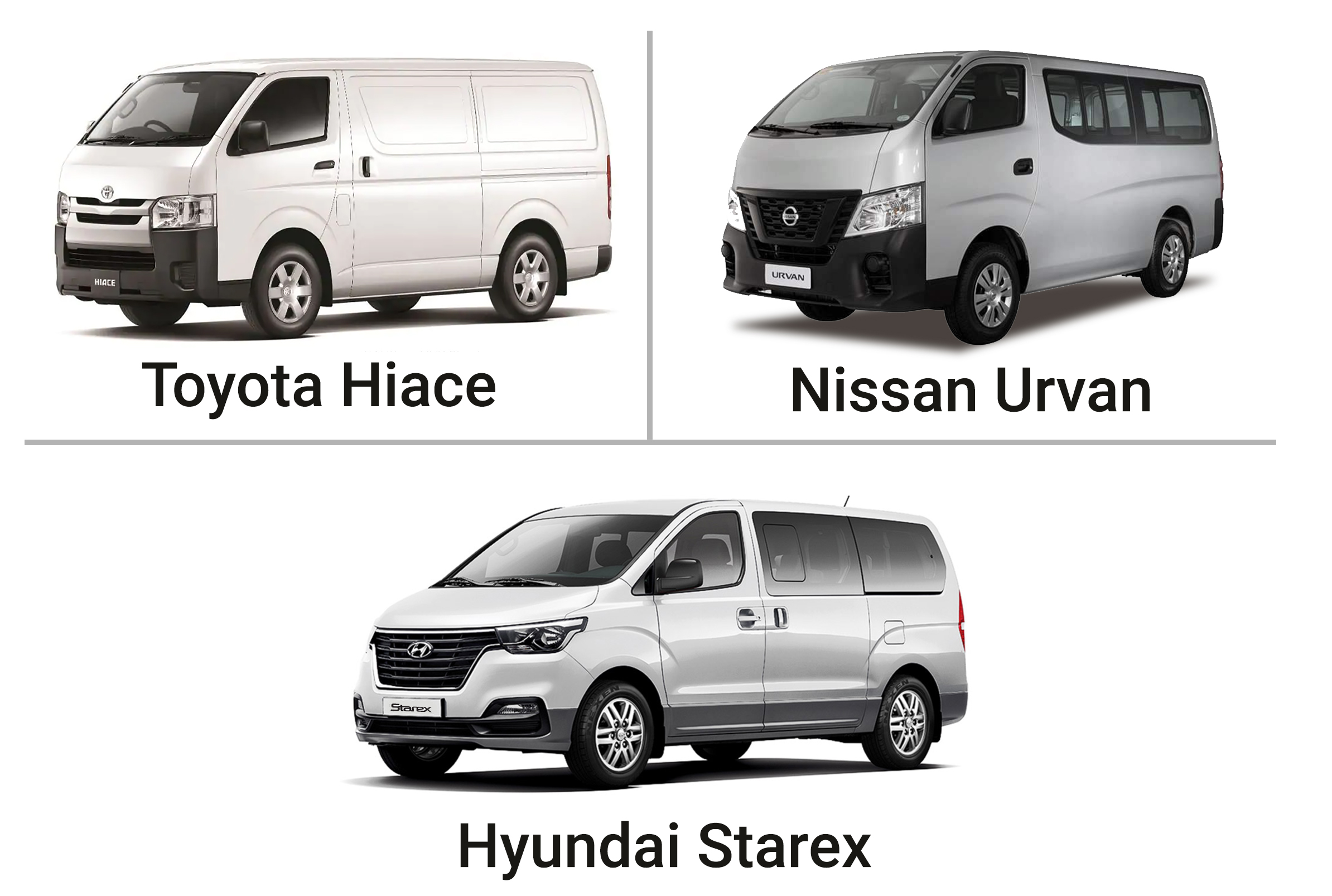 Commuter Van Type List of Vehicles