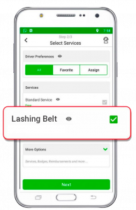 where-can-I-add-the-lashing-belt-on-the-app-og