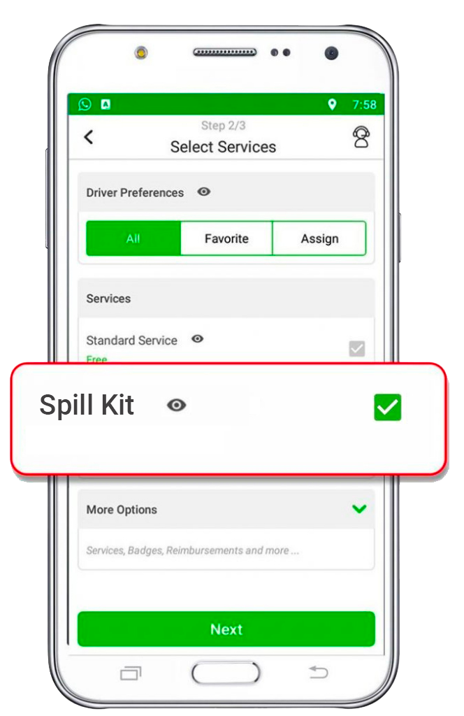 where-can-i-add-the-spill-kit-on-the-app-og